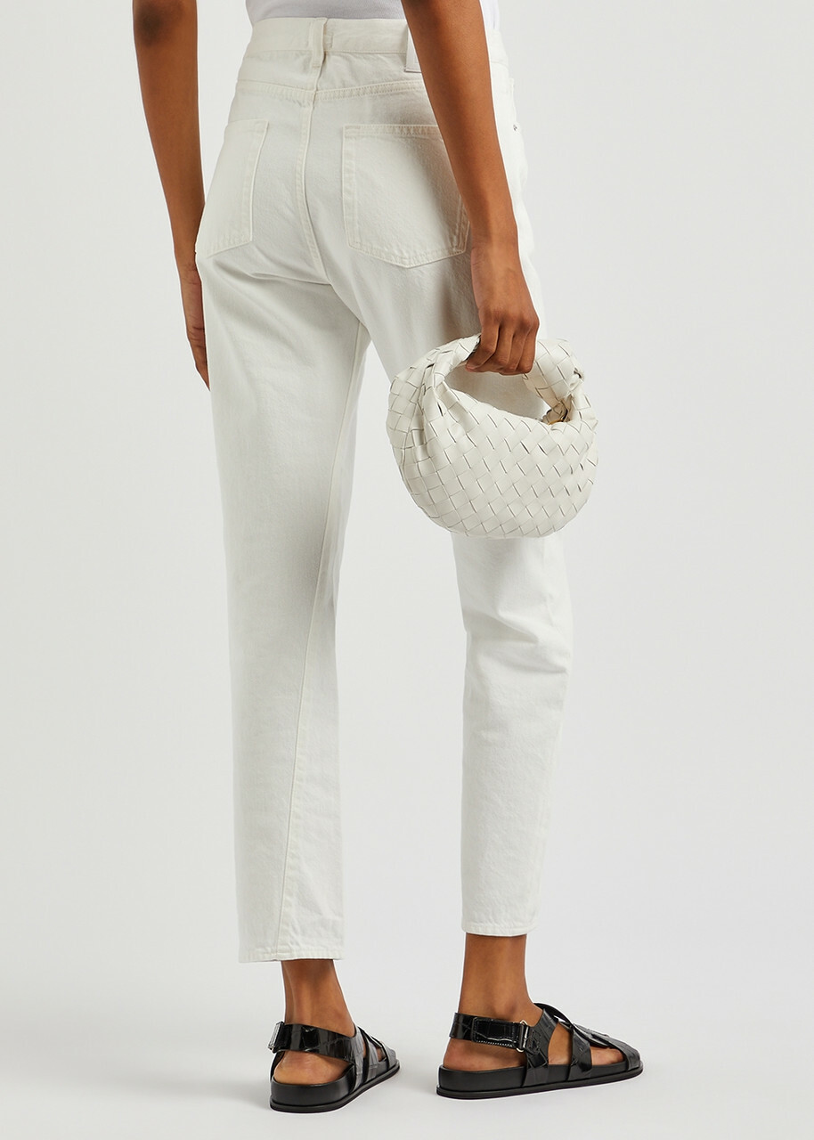SS25【TOTEME】Twisted Seam Straight Jeans White Cotton Denim Twisted seam denim full length off-white – TOTEME