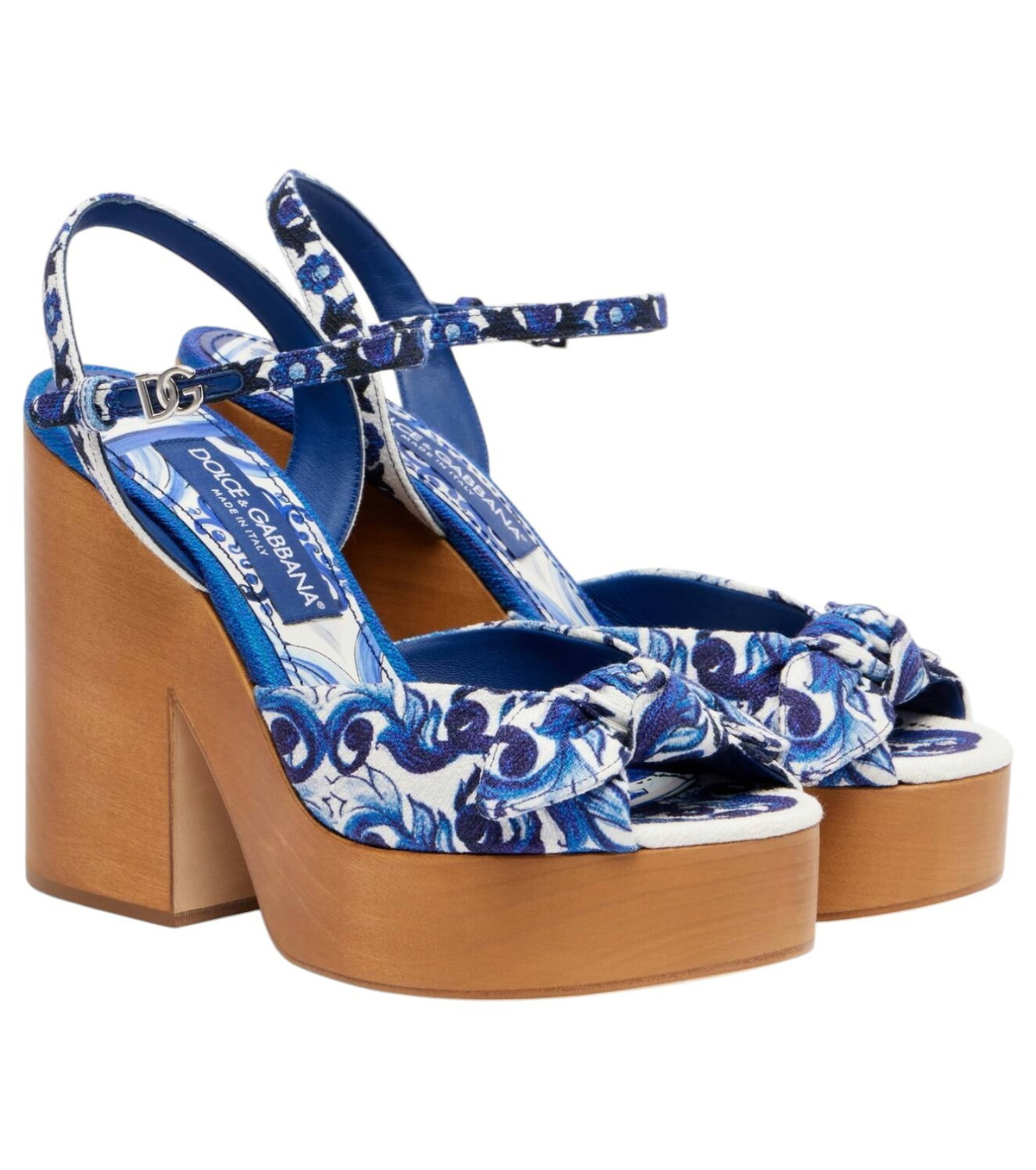 【関税＆送料込み】Dolce & Gabbana Maiolica Leather Sandals DOLCE & GABBANA - 105mm Keira Maiolica Leather Sandals Dolce