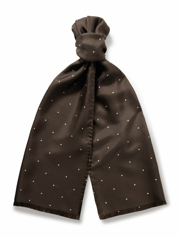 Photo: Favourbrook - Frayed Polka-Dot Silk-Twill Scarf