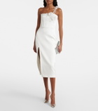 David Koma Floral-appliqué bustier dress