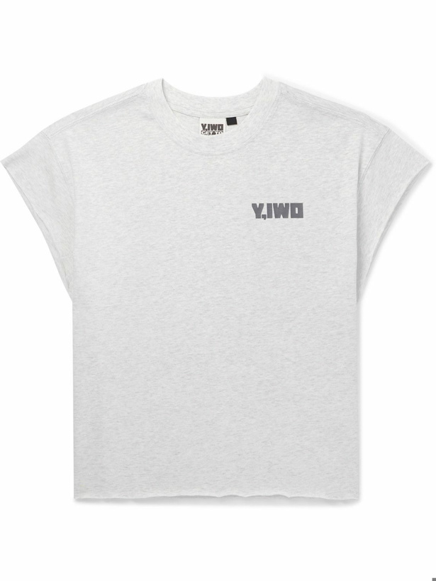 Photo: Y,IWO - Hardwear Cropped Logo-Print Cotton-Jersey T-Shirt - Gray