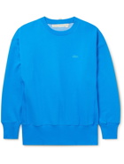 Abc. 123. - Webbing-Trimmed Logo-Embroidered Cotton-Blend Jersey Sweatshirt - Blue