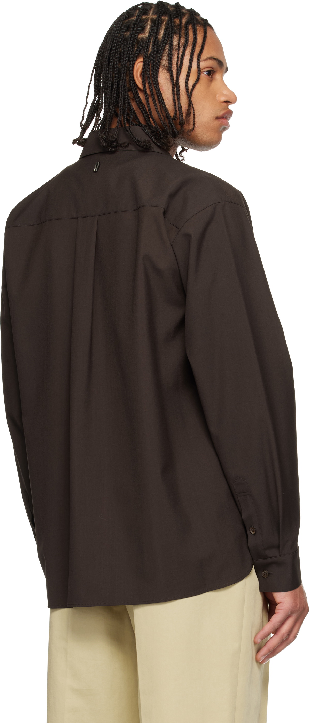 LE17SEPTEMBRE Brown Classic Wool-Blend Shirt