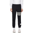 Thom Browne Navy Snap Front Track Trousers