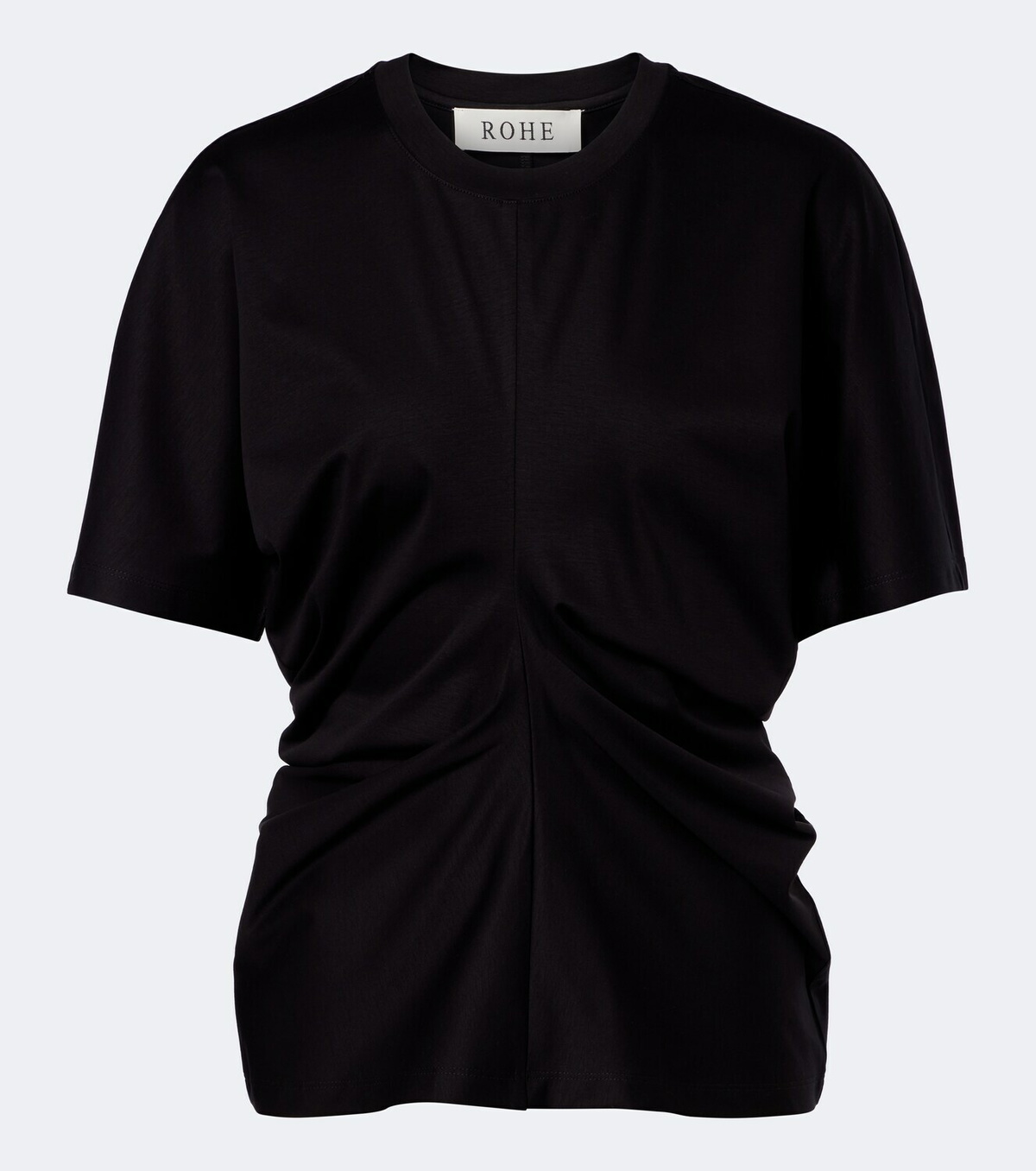 Róhe Gathered cotton and silk-blend t-shirt