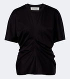 Róhe Gathered cotton and silk-blend t-shirt