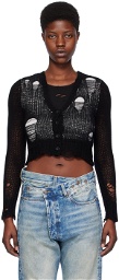 R13 Black Double Layer Baby Cardigan