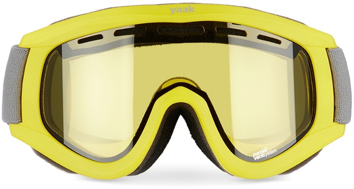 Photo: Yaak Optics SSENSE Exclusive Yellow OP-1 Ski Goggles