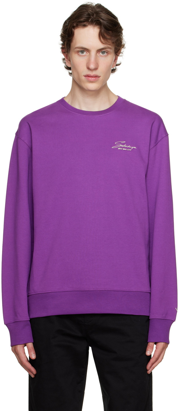 Saturdays NYC Purple Bowery Sweatshirt Saturdays NYC