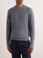 N.PEAL - Thames Cable-Knit Cashmere Sweater - Gray