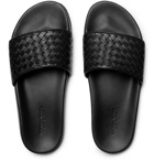 Bottega Veneta - Intrecciato Leather Slides - Men - Black