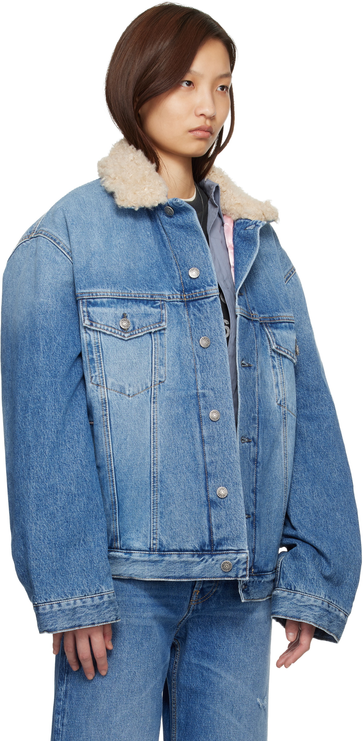 Acne Studios Blue Lined Denim Jacket