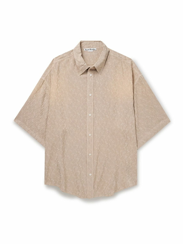 Photo: Acne Studios - Setar Oversized Satin-Jacquard Shirt - Neutrals