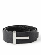 TOM FORD - 4cm Reversible Full-Grain Leather Belt - Blue