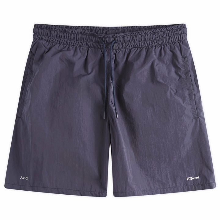 Photo: A.P.C. Men's x JJJJound Swim Shorts in Dark Navy