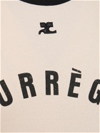 COURREGES Logo Print Cotton T-shirt with buckle