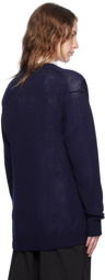 Jil Sander Navy Y-Neck Cardigan