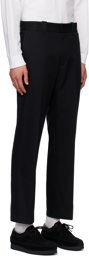 Noah Black Straight-Leg Trousers