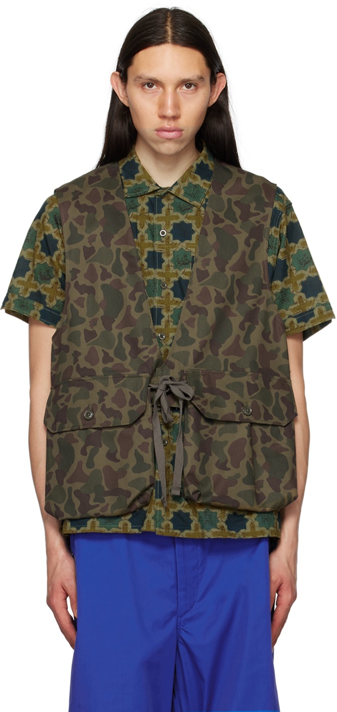 Engineered Garments Khaki Bellows Pockets Vest Engineered Garments