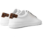 SAINT LAURENT - Andy Leopard-Print Calf Hair-Trimmed Leather Sneakers - White