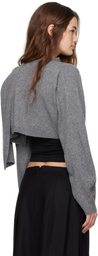 Juun.J Gray Waist Twist Cardigan