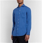 Drake's - Slub Linen Shirt - Blue