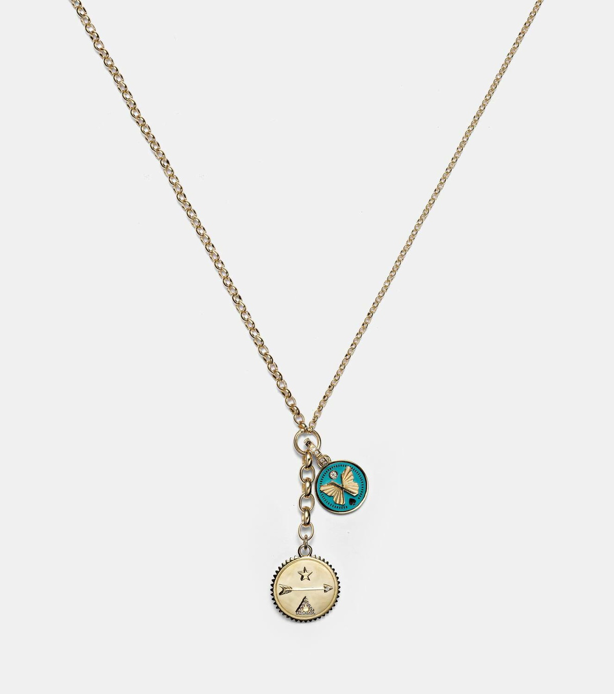 Foundrae Dream & Reverie 18kt gold charm necklace with diamonds