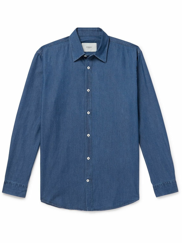 Photo: Purdey - Cotton-Chambray Shirt - Blue