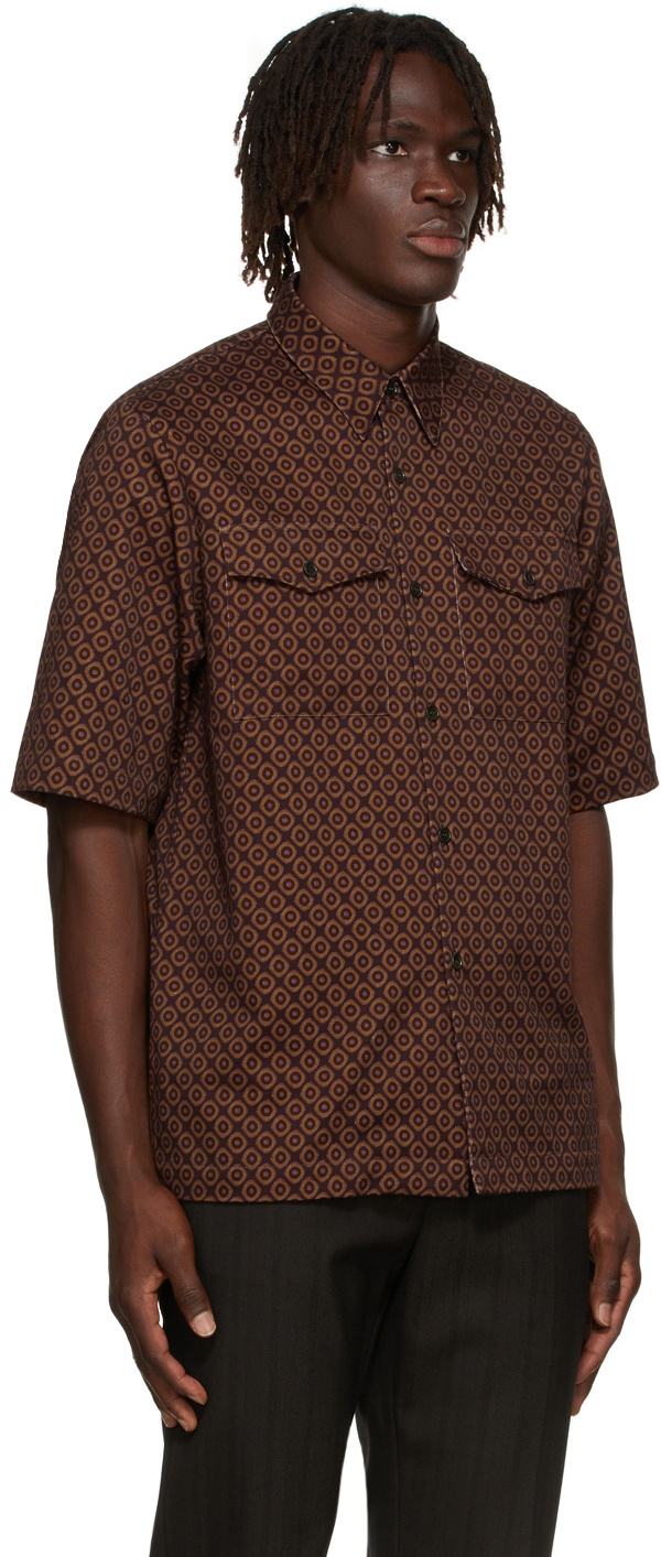 Dries Van Noten SSENSE Exclusive Burgundy Gabardine Short Sleeve Shirt  Dries Van Noten