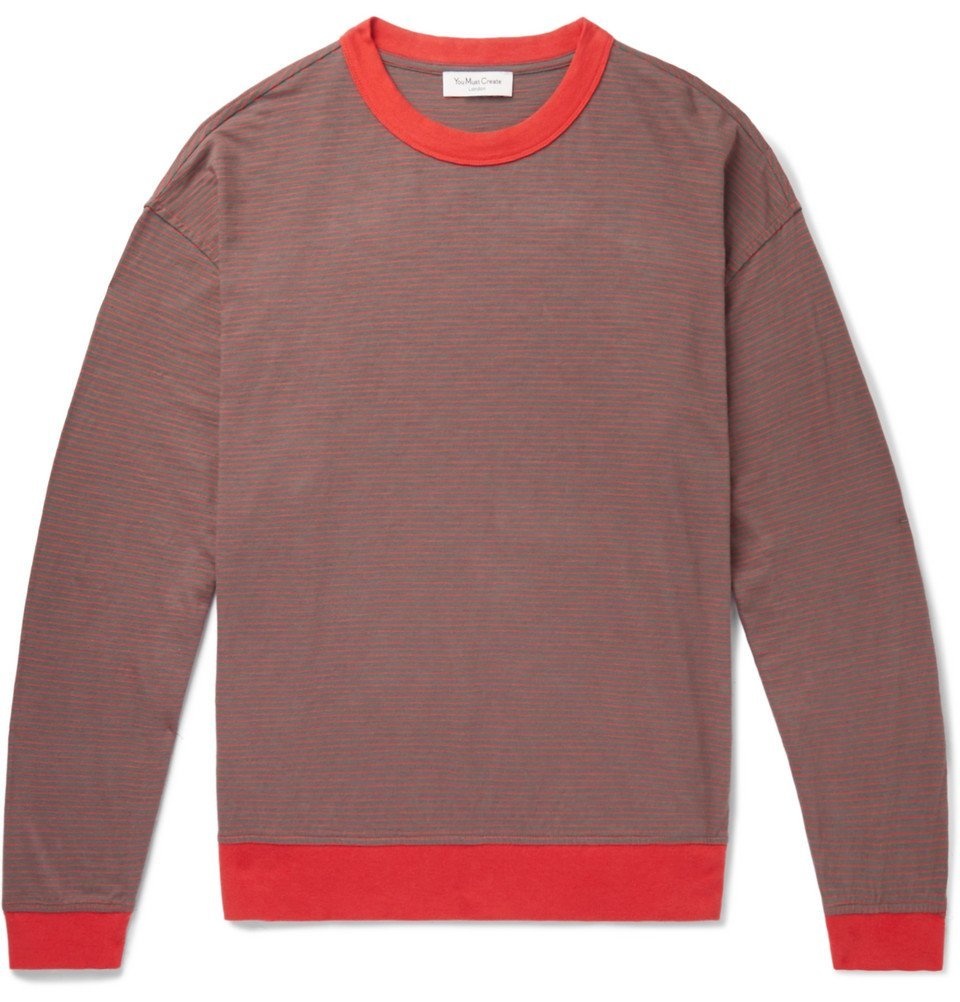 Photo: YMC - Oversized Striped Cotton-Jersey T-Shirt - Men - Red