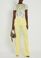 Alice + Olivia Lula Flared-leg Linen-blend Trousers Yellow