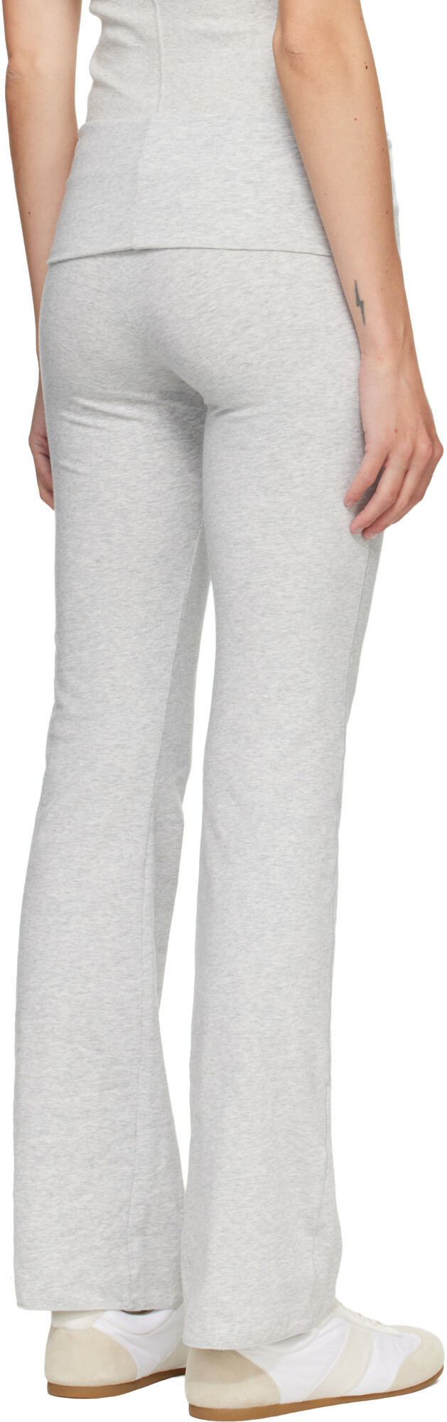 SKIMS Gray Cotton Jersey Foldover Lounge Pants