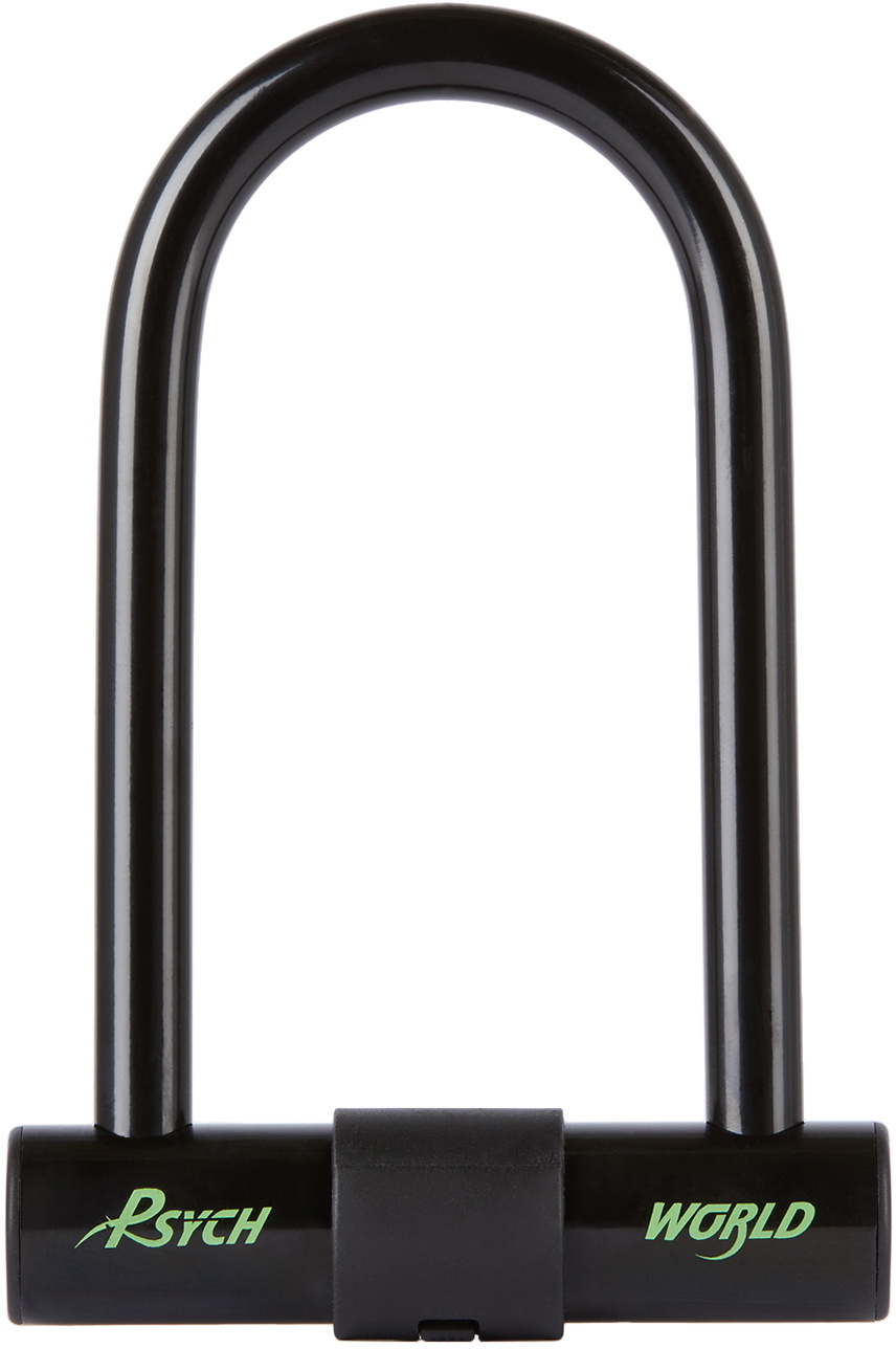 Psychworld SSENSE Exclusive Black & Green Logo Bike Lock