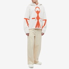 JW Anderson Men's Anchor Logo Hoody in White/Orange