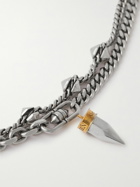 Alexander McQueen - Burnished Silver and Gold-Tone Pendant Bracelet - Silver