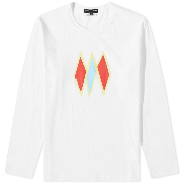 Photo: Comme des Garçons Homme Plus Men's Long Sleeve Triangle Print T-Shirt in White