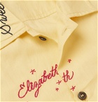 The Elder Statesman - Embroidered Cotton Shirt - Yellow