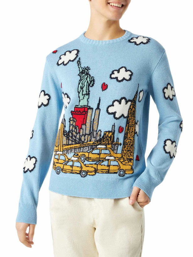 Photo: MC2 Saint Barth Woman Crewneck Sweater With New York Postcard