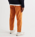 Folk - Signal Tapered Cropped Pleated Cotton-Corduroy Trousers - Orange