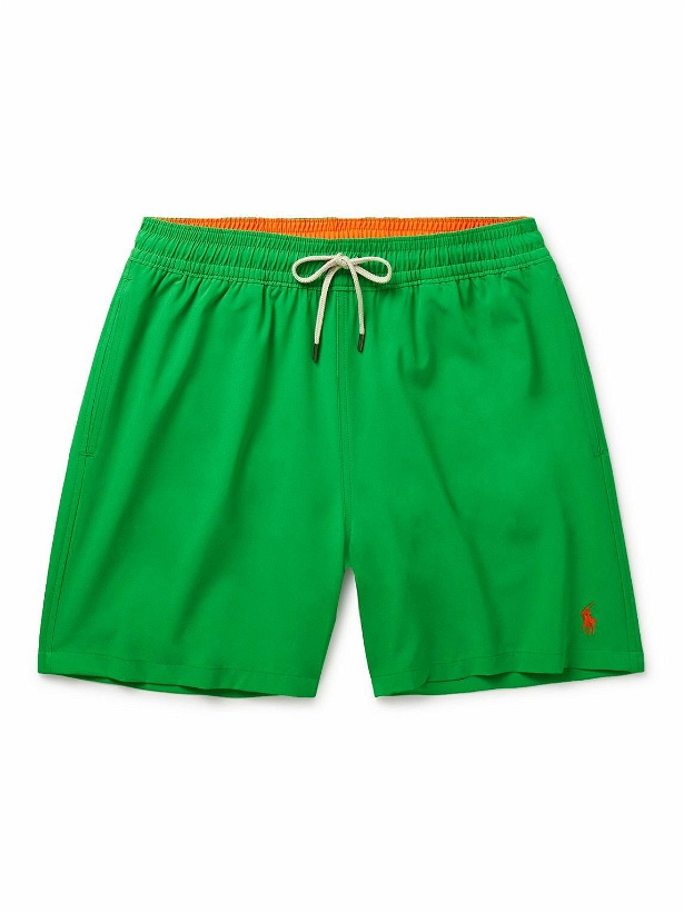 Photo: Polo Ralph Lauren - Traveler Straight-Leg Mid-Length Recycled Swim Shorts - Green