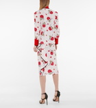 Rodarte - High-rise floral silk crêpe midi skirt