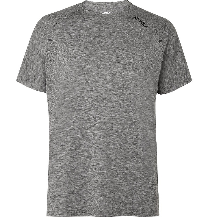 Photo: 2XU - X-CTRL Perforated Mélange Jersey T-Shirt - Gray