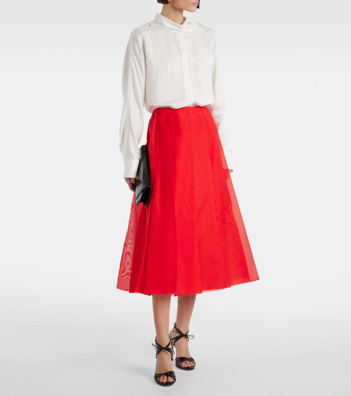 Altuzarra Silk organza midi skirt