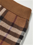 Burberry - Checked Cashmere-Jacquard Tapered Sweatpants - Brown