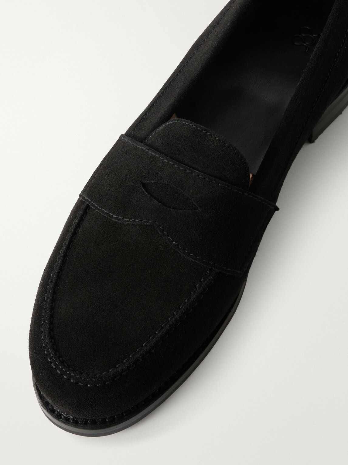 MORJAS - The Ivy Suede Penny Loafers - Black