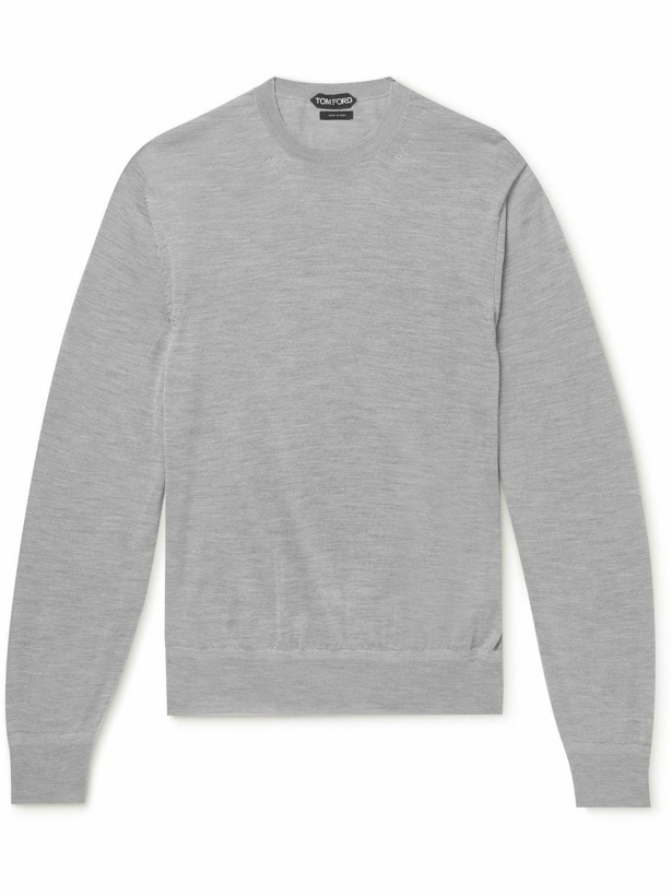 Photo: TOM FORD - Cashmere and Silk-Blend Sweater - Gray