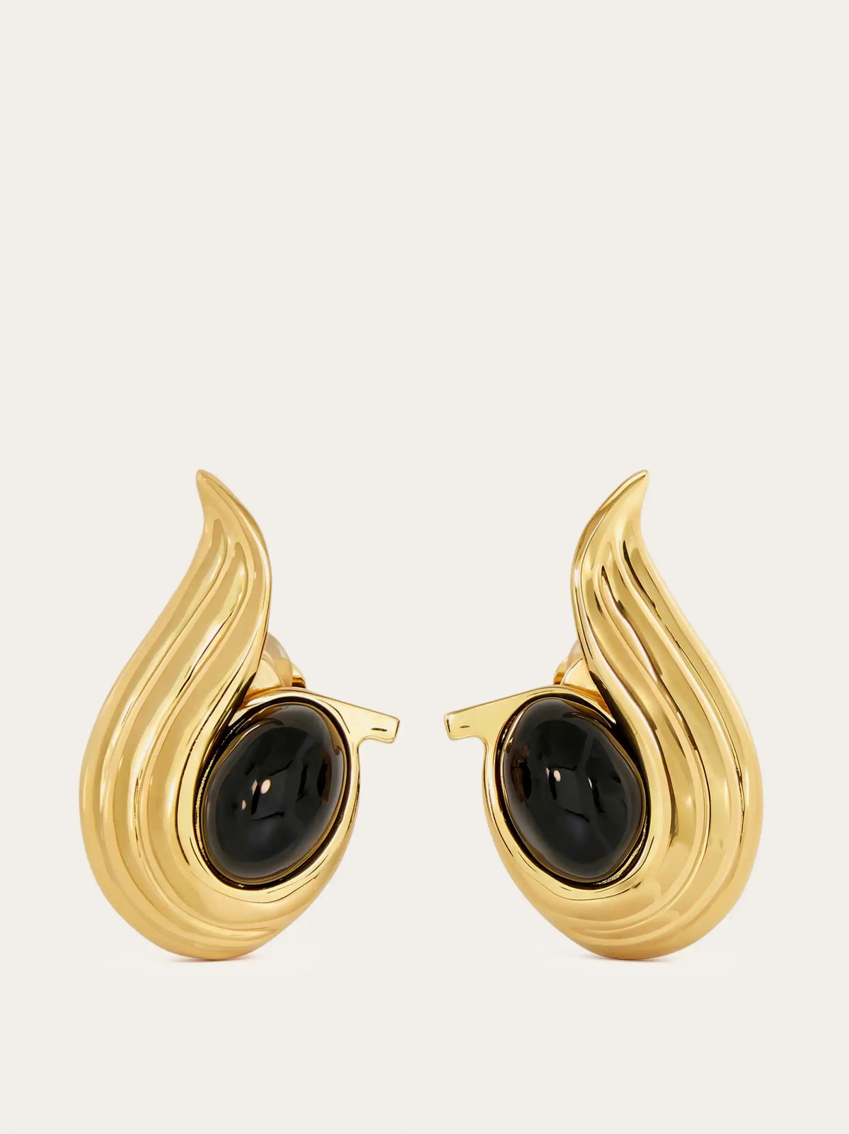 Ferragamo Womens Earrings with gems in Black