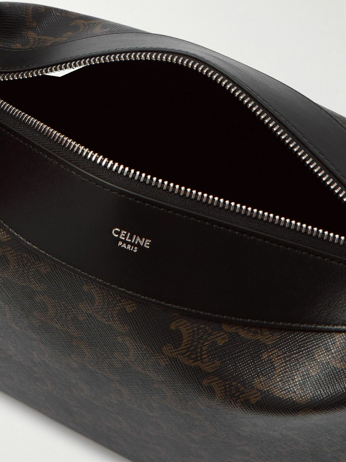 CELINE - Leather-Trimmed Monogrammed Coated-Canvas Messenger Bag