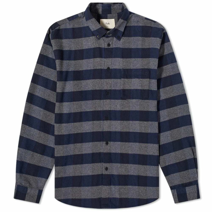 Photo: Folk Men's Relaxed Fit Shirt in Ink Flannel Check