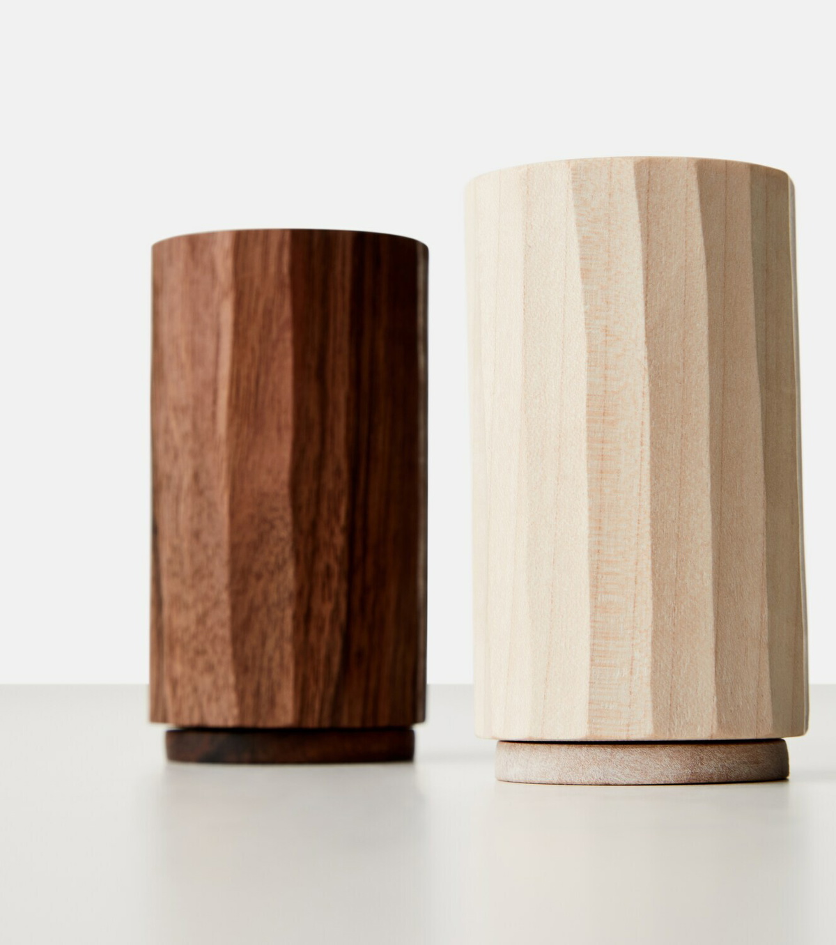 Zanat Grana walnut salt and pepper shakers by Naoto Fukasawa